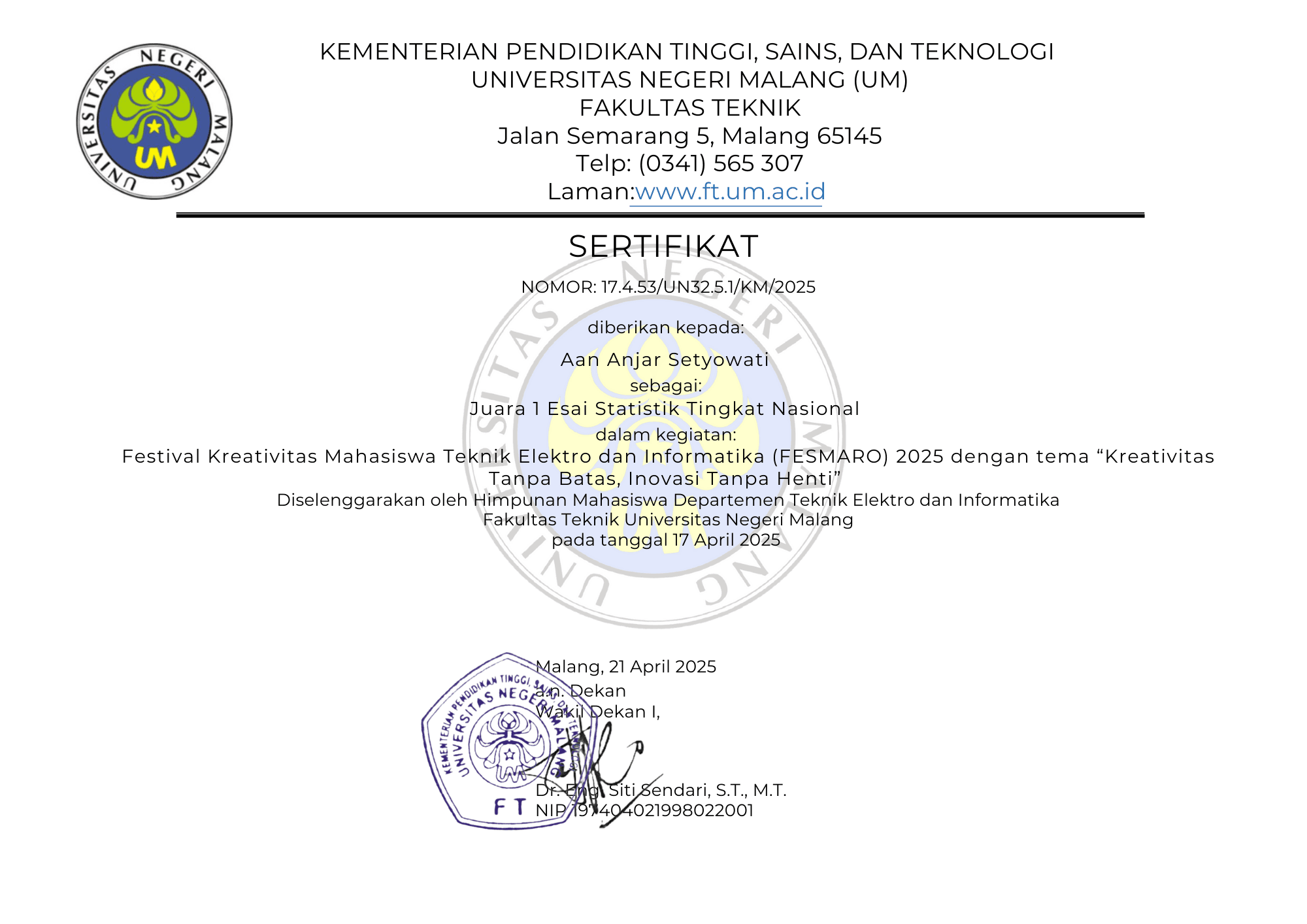 1st Place - FESMARO 2025 Essay Competition