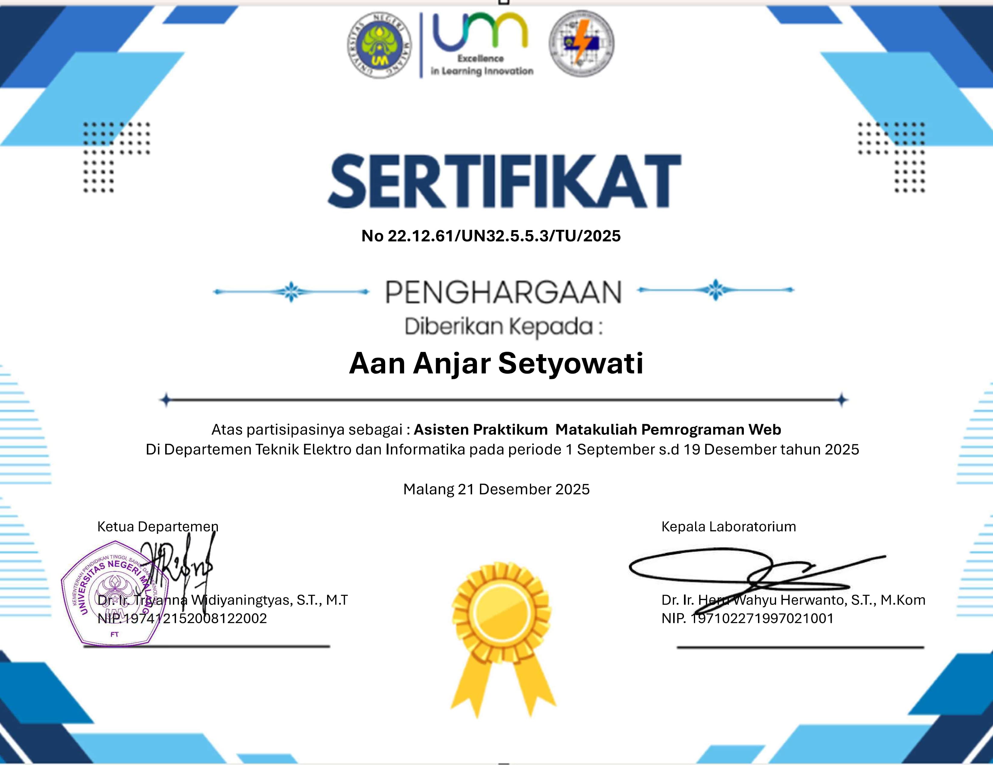 Teaching Assistant - Web Programming